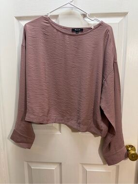 Madewell Dusty Mauve Relaxed Boatneck Blouse